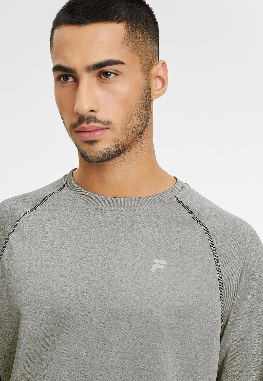 FILA Herren Landin Raglan Crew Langarm Shirt XXL Light Grey Melange, XXL Light Grey Melange