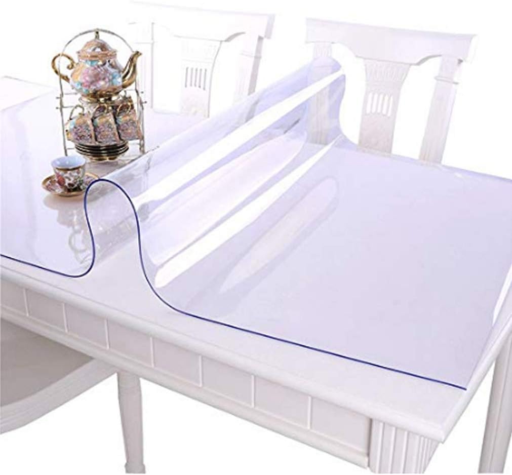 Ever Fairy Kunststoff Transparent Küche Esstisch Abdeckung Tischdecke Protector Stuhl Matte mit Lipp