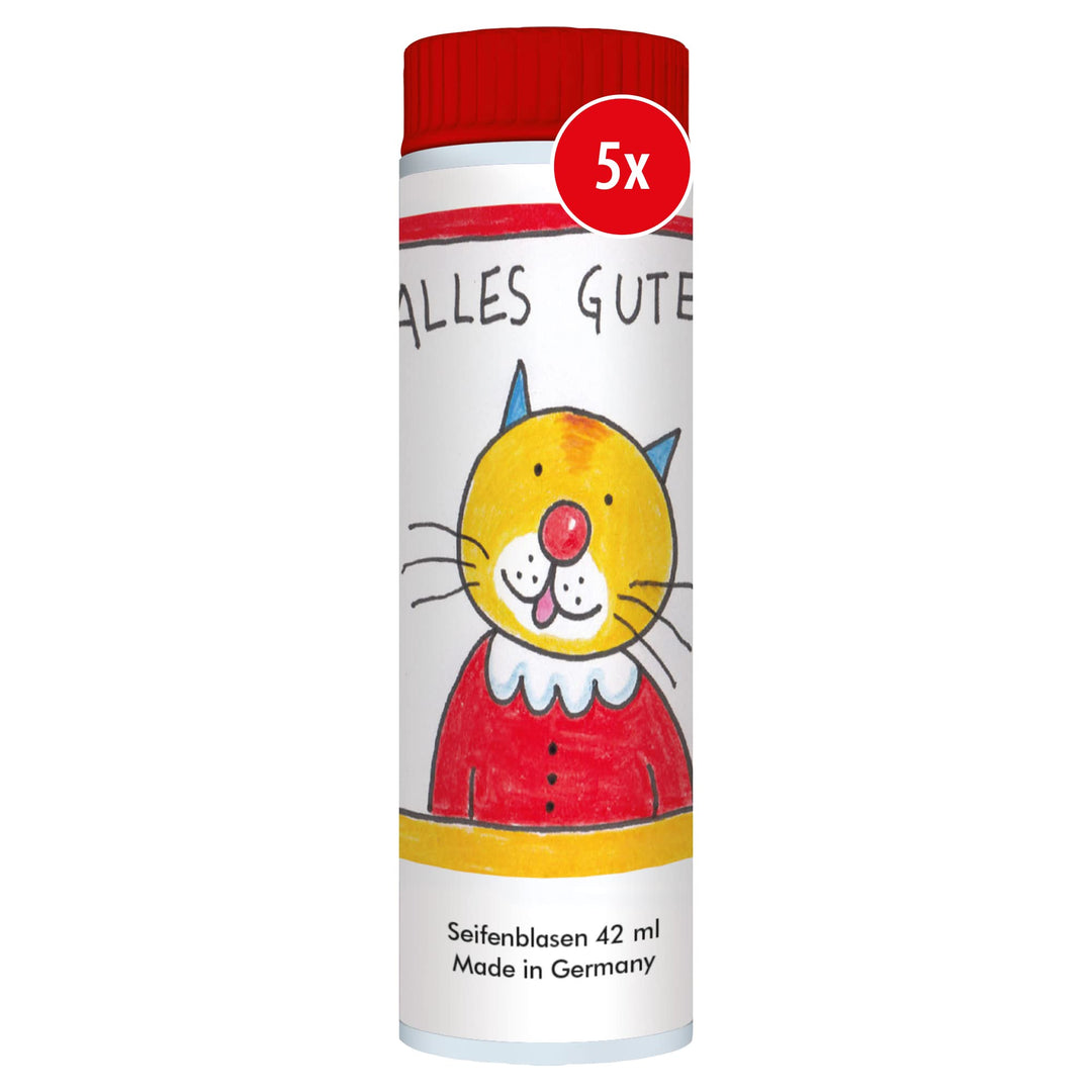 PUSTEFIX Seifenblasen Set I 5 x Klassik 42ml Basdera Alles Gute I Bubbles Made in Germany I Alles Gu
