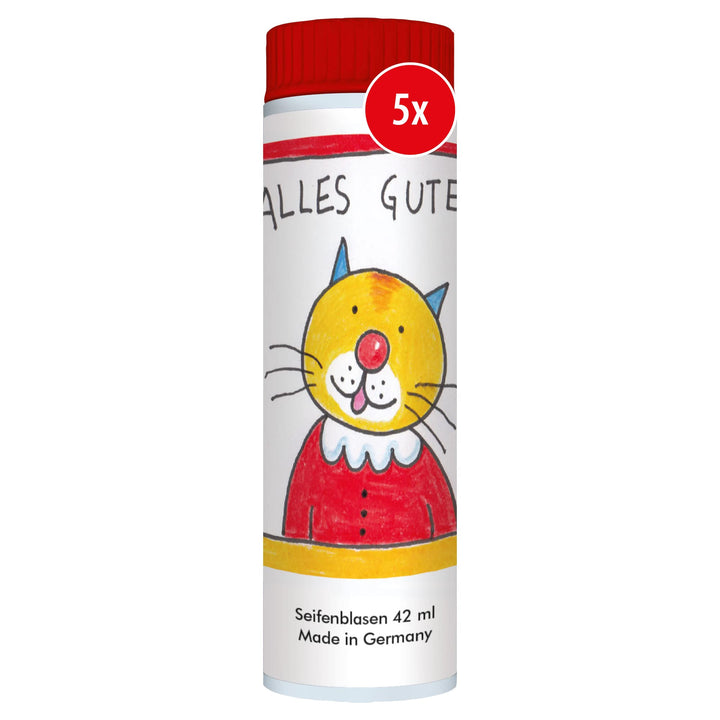 PUSTEFIX Seifenblasen Set I 5 x Klassik 42ml Basdera Alles Gute I Bubbles Made in Germany I Alles Gu