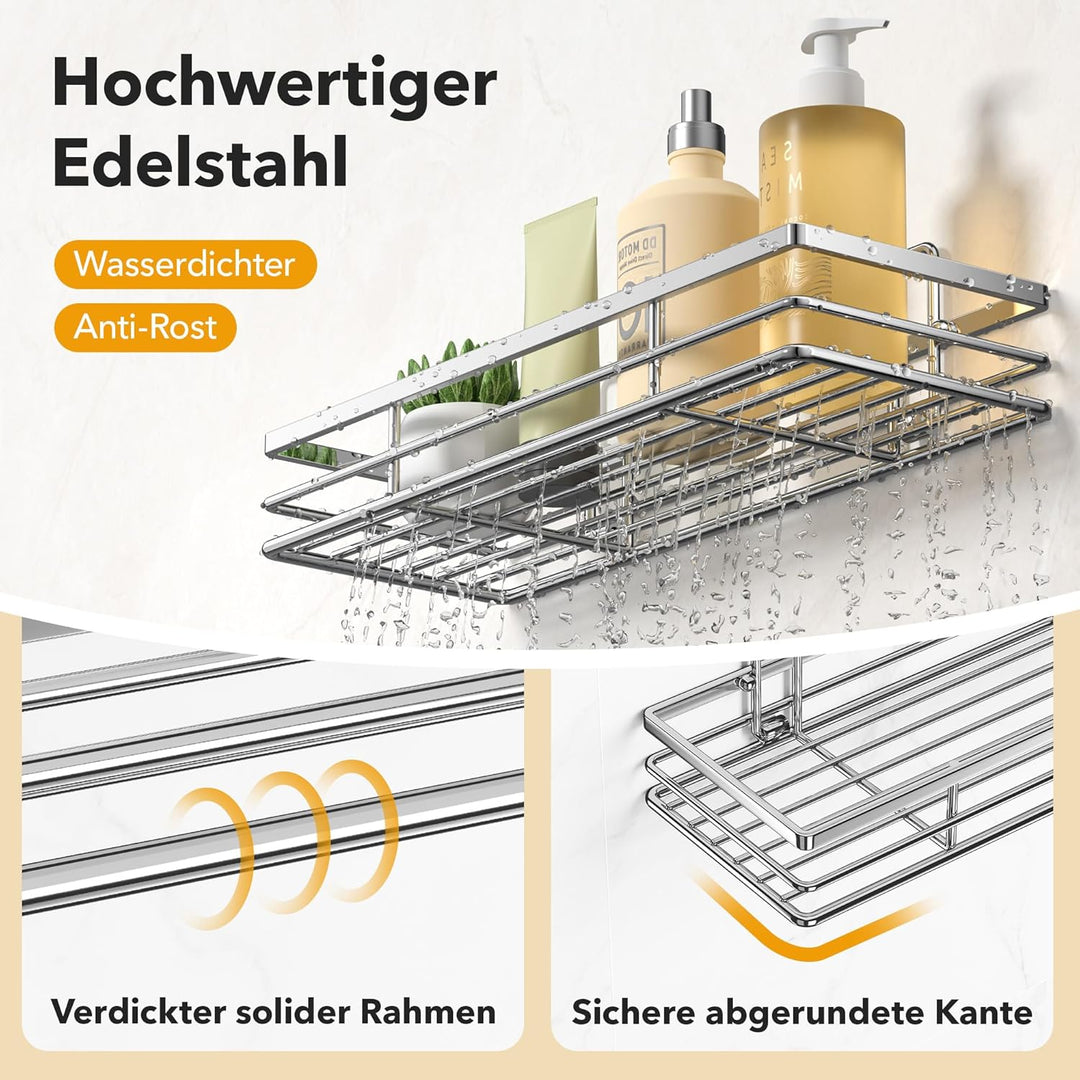 Duschablage Ohne Bohren 2 Stück Duschregal Duschkorb Badezimmer Organizer Badezimmer Regal Badregal