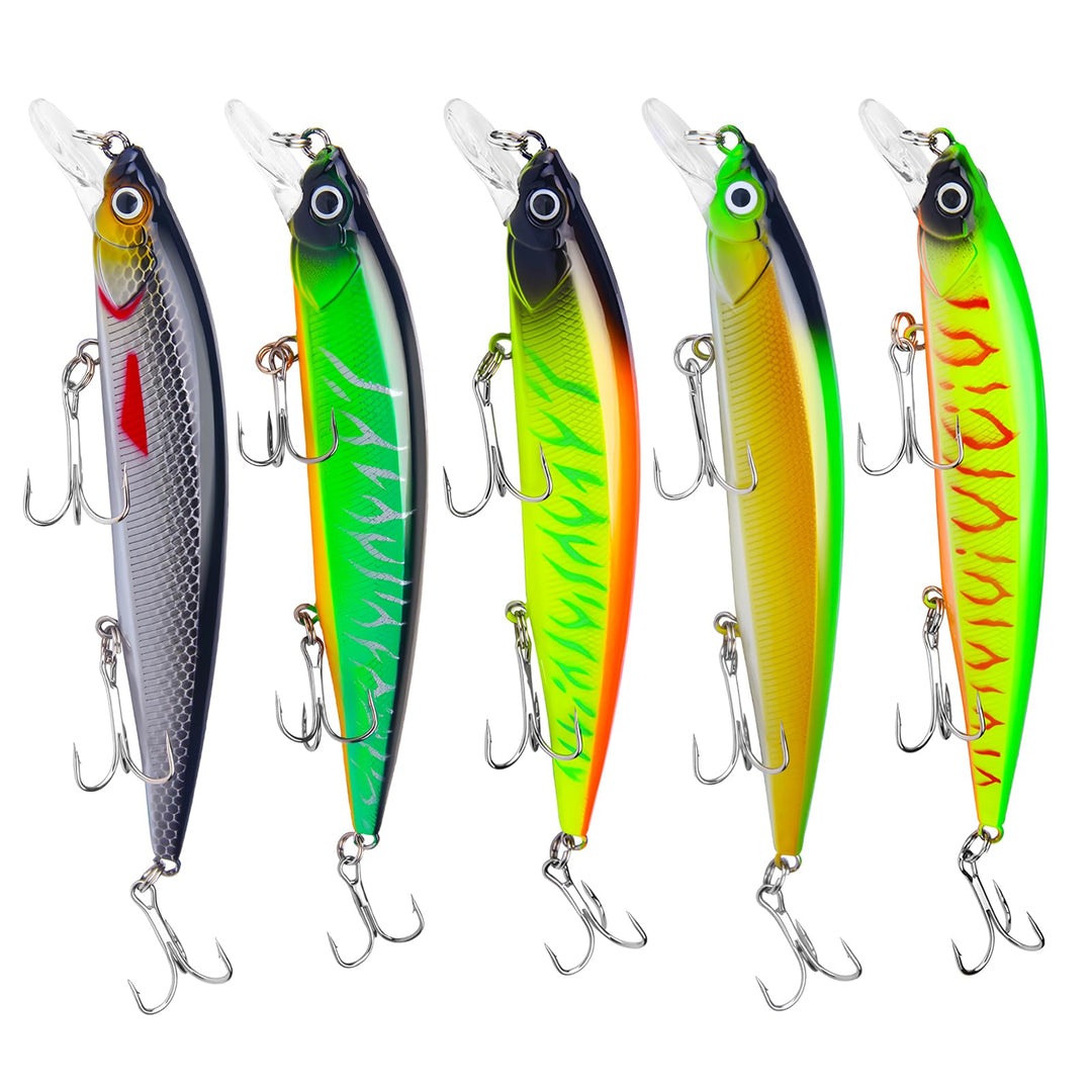 5 Stück Wobbler Hecht, Hecht Köder, Swimbait Lebensechter für He-CHT, Gross Kunstköder Zander ür Süs