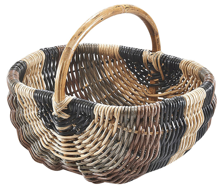 Kobolo Einkaufskorb Korb Rattankorb geflochten Rattan Mehrfarbig