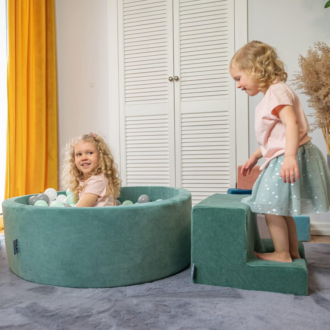 KiddyMoon Spielplatz Velvet Aus Schaumstoff Mit Samt Rund Bällebad Ballgruben Für Babys Spielbad Hin