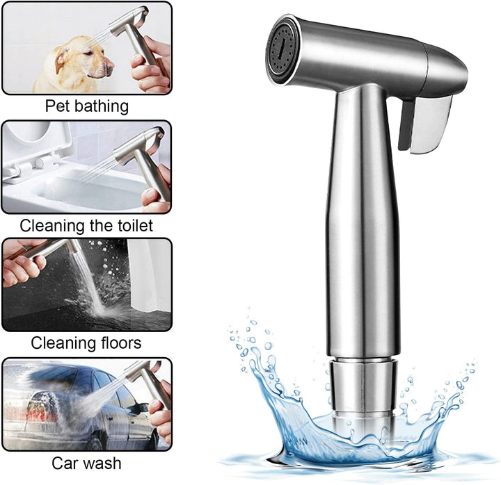 Bidet Edelstahl Handbrause, handgehaltenes Bidet muslimische Edelstahldusche und Baby-Stoffwindelspr