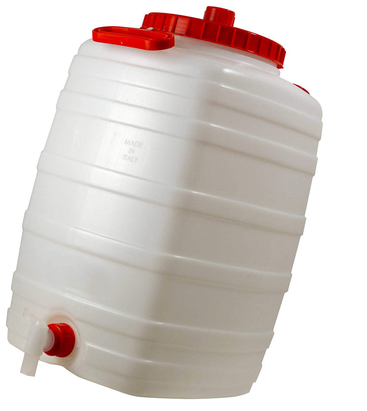 Fischer Mostfass/Getränkefass mit Hahn, rechteckig, ungefärbt lebensmittelecht (Getränkefass 50L)