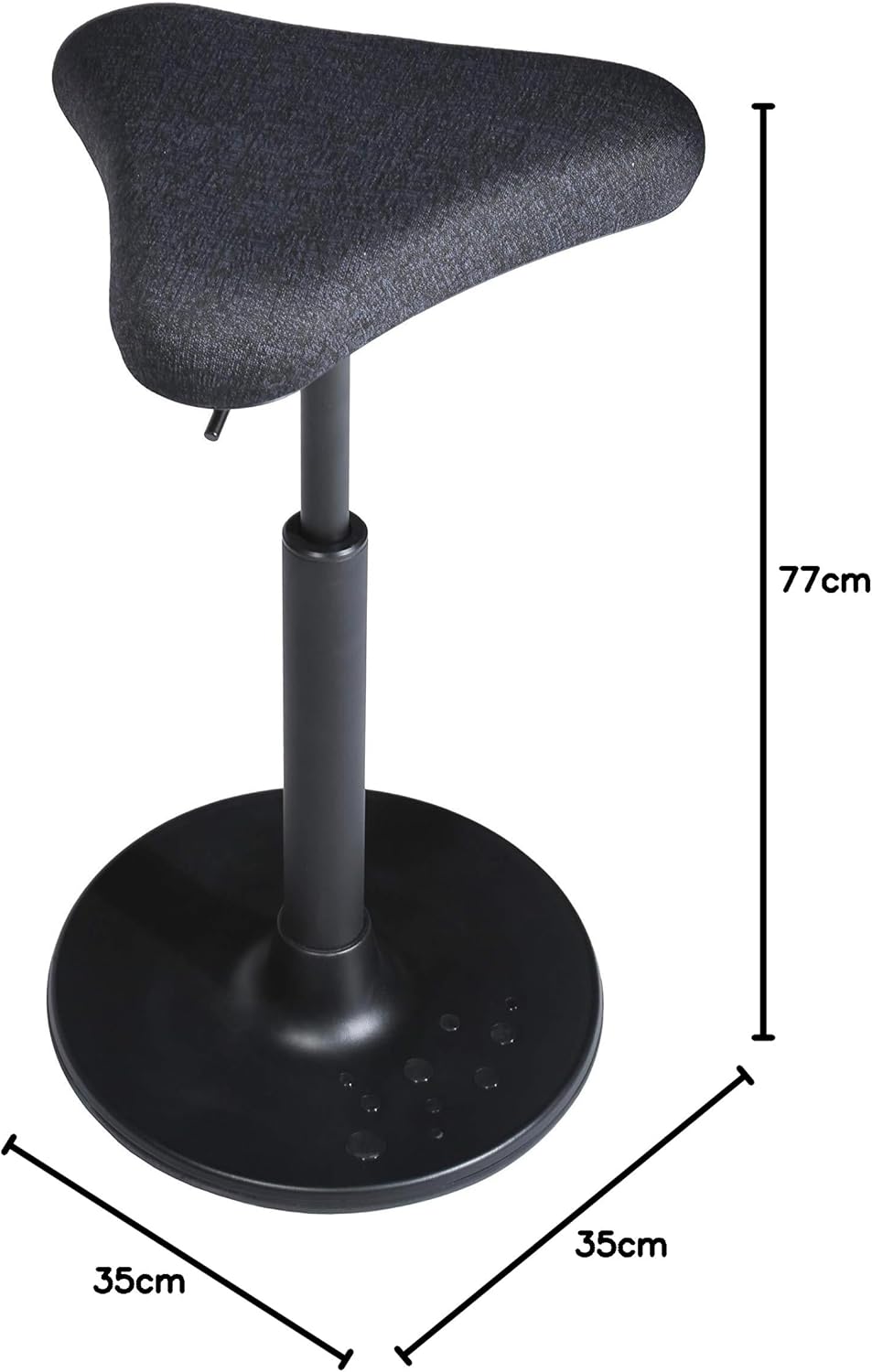 Topstar Sitness H1, Arbeitshocker, Stehhilfe, Drehhocker, höhenverstellbar, Stoffbezug Polyester, sc