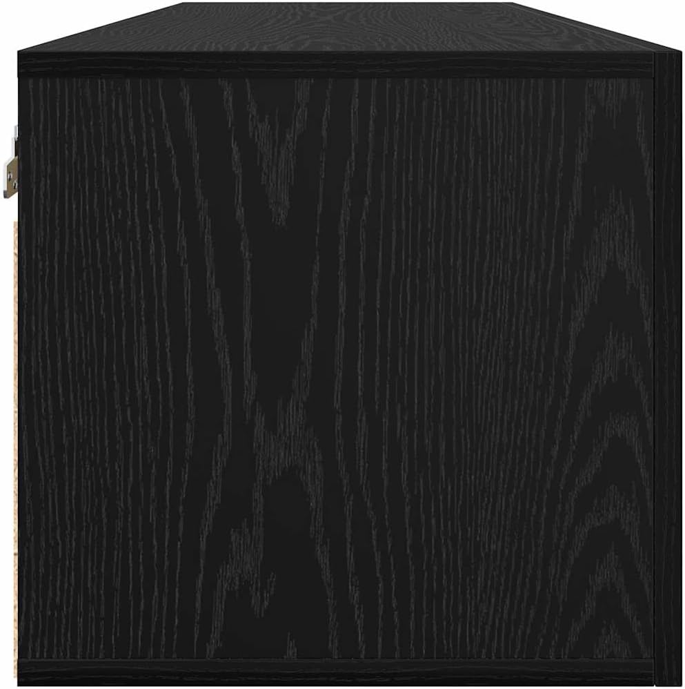 vidaXL Wandschrank Schwarz Eichen-Optik 100 x 36,5 x 35 cm, Wohnzimmer, moderner Stil, viel Stauraum