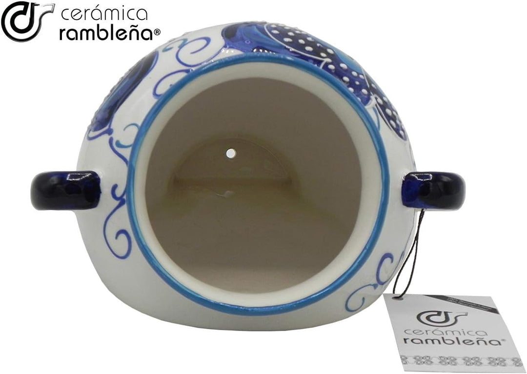 CERÁMICA RAMBLEÑA | Hängender Blumentopf | Hängender Tontopf | Wandtopf | Modell 08 | 100% handdekor