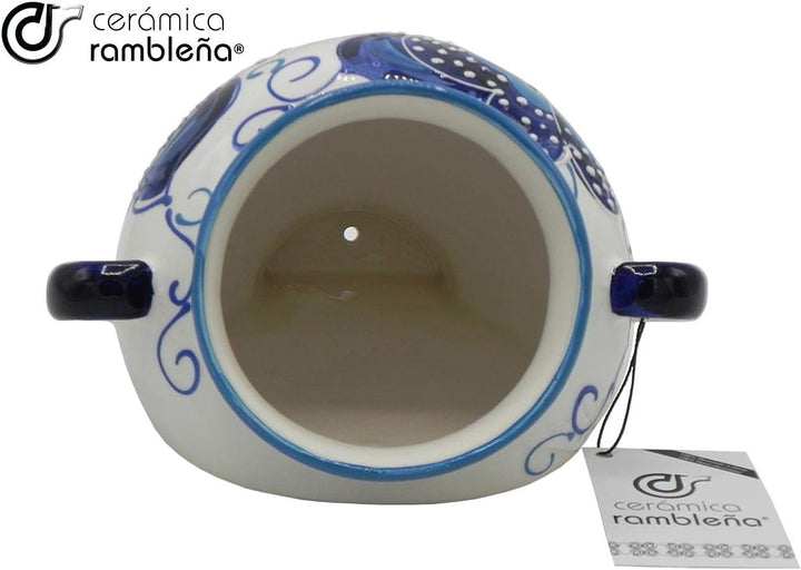 CERÁMICA RAMBLEÑA | Hängender Blumentopf | Hängender Tontopf | Wandtopf | Modell 08 | 100% handdekor