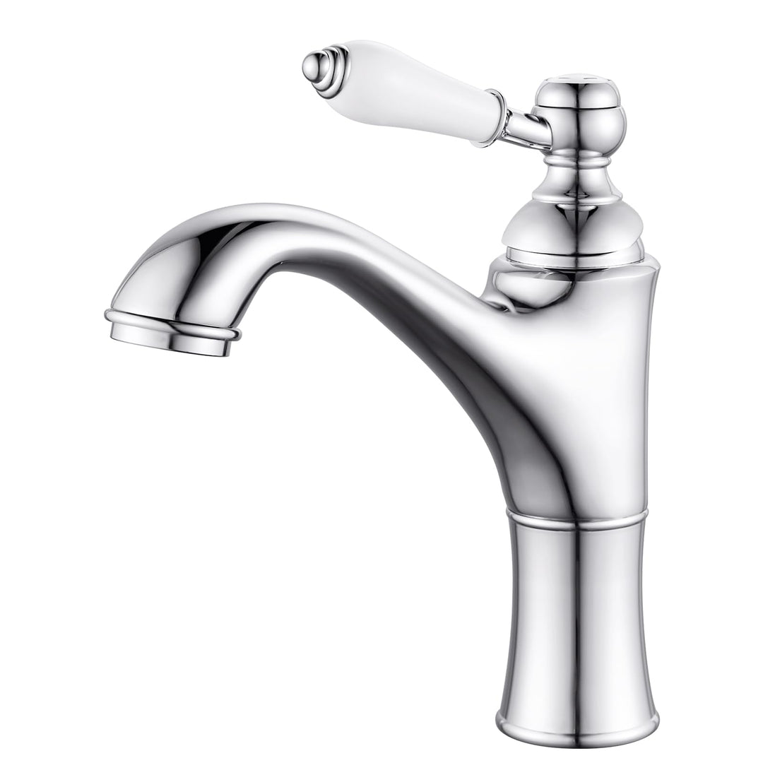 Wasserhahn Bad Chrom, Waschtischarmatur Mischbatterie Waschbecken Armaturen, Einhebel-Badezimmer mit