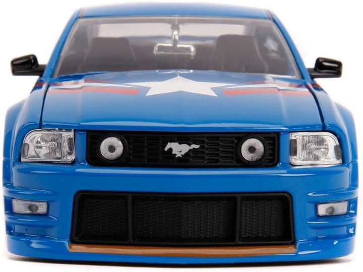 Jada Toys 253225007 Marvel, 2006 Ford Mustang GT, Spielzeugauto, Türen, Kofferraum, Motorhaube zum Ö