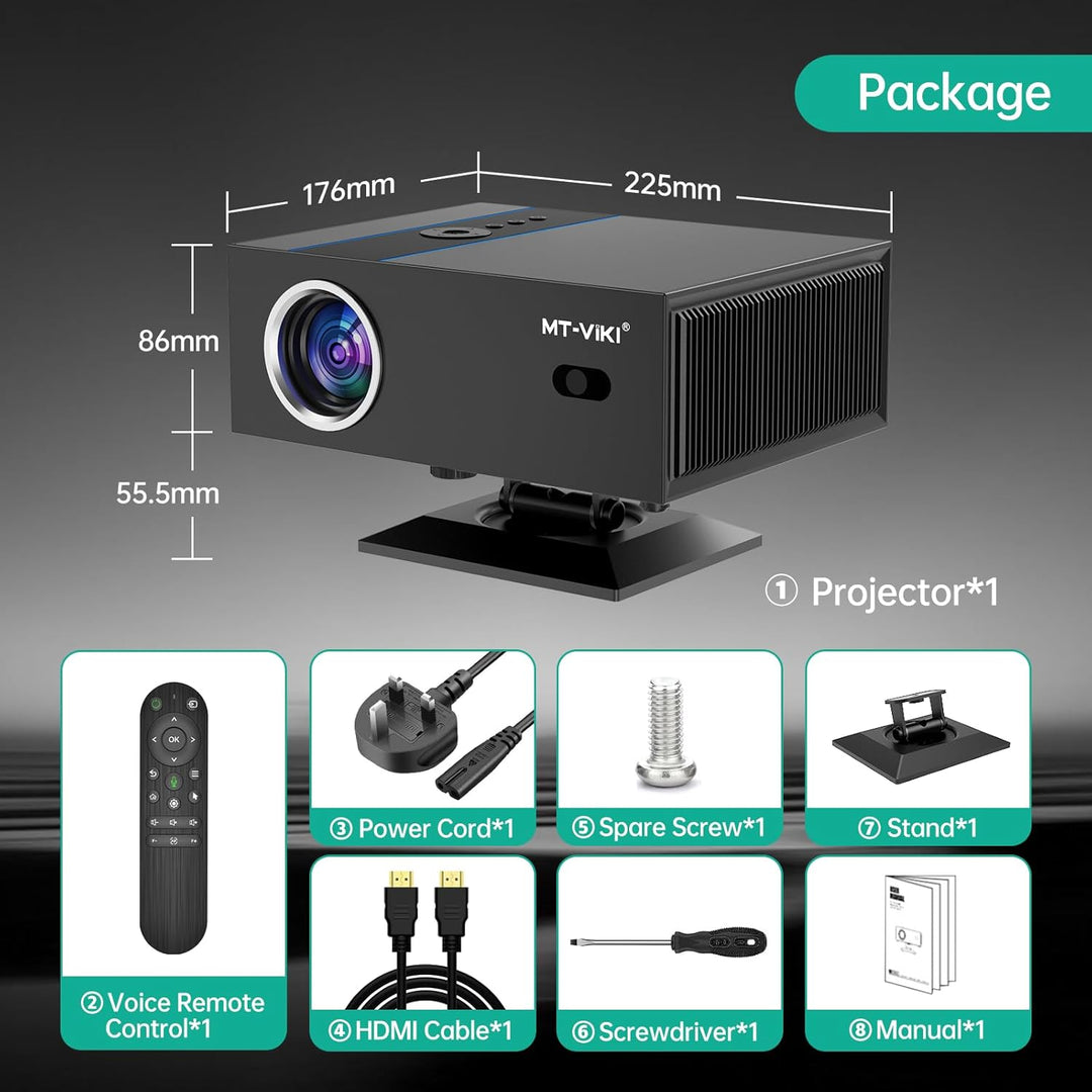 MT-VIKI 4K Smart Beamer DLP Projektor Unterstützt 320 ANSI Autofokus + Auto-Trapez + Hindernisvermei