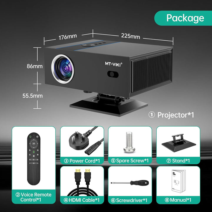 MT-VIKI 4K Smart Beamer DLP Projektor Unterstützt 320 ANSI Autofokus + Auto-Trapez + Hindernisvermei