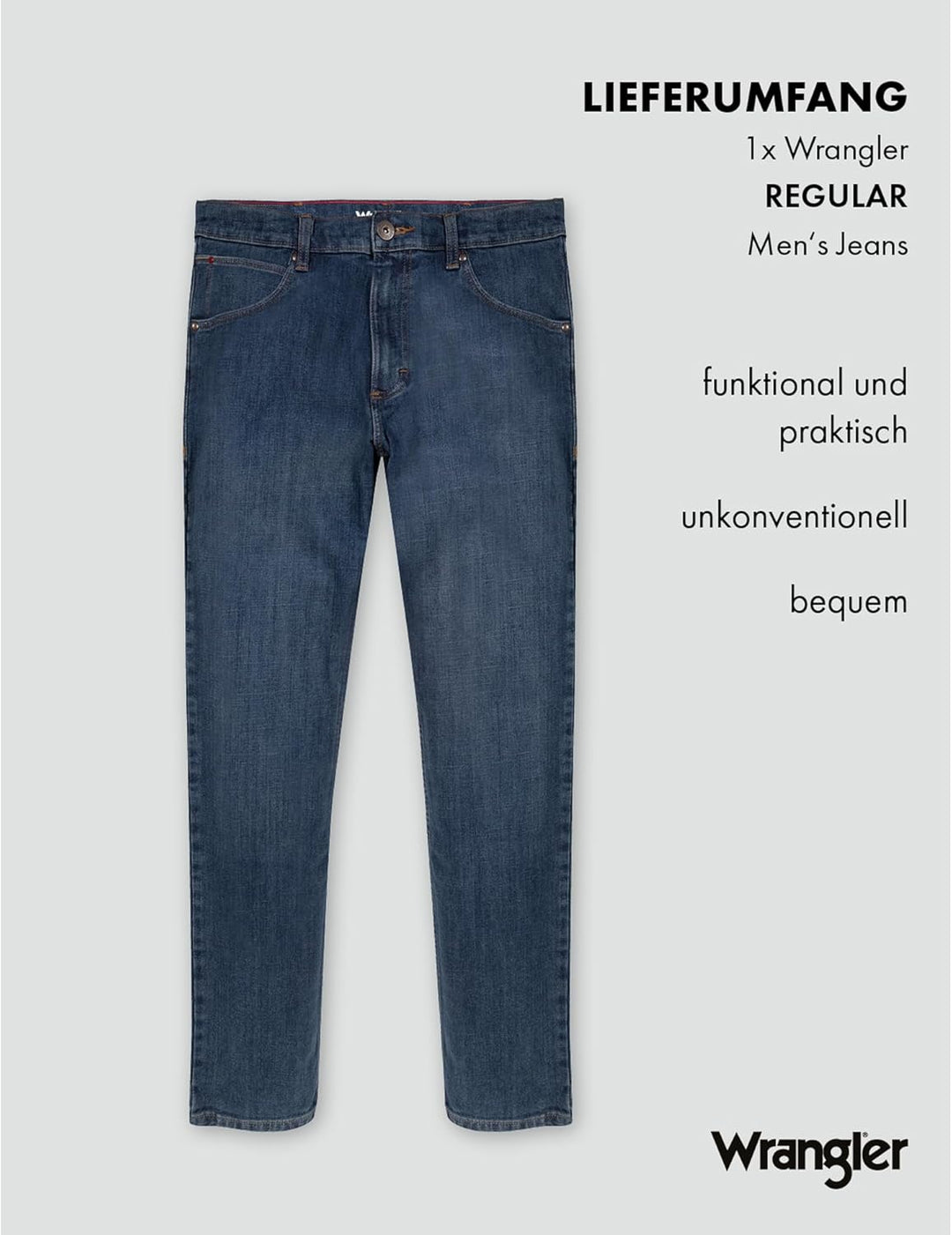 Wrangler Herren Jeans Regular - Mid Waist - Regular Fit - Blau Schwarz W30-W44 30W / 30L Dark Stone,
