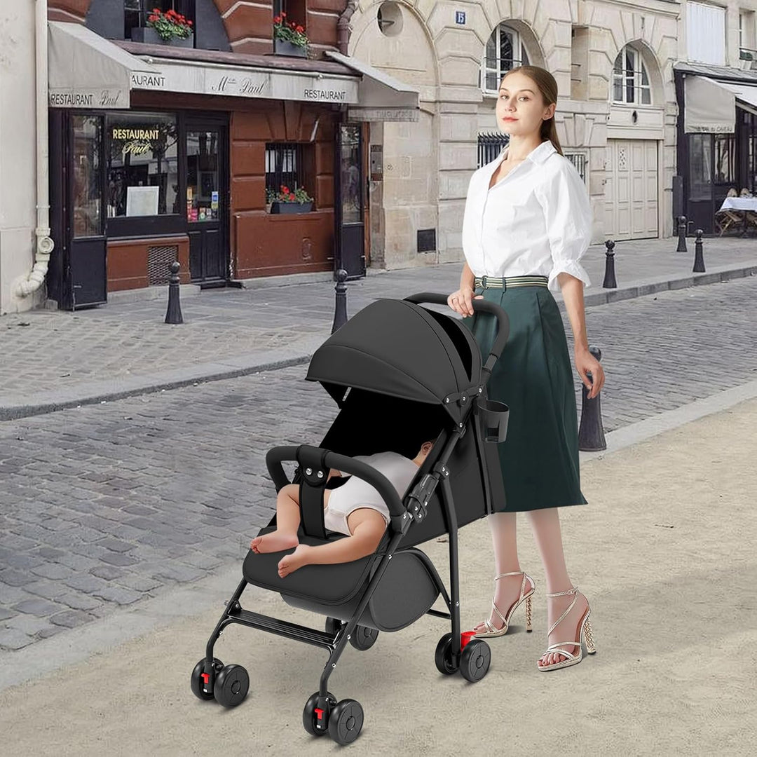 Kinderbuggy, Kinderwagen mit Sonnenschirm, Kinderwagen Zusammenklappbar, Buggy mit Liegefunktion, Ka