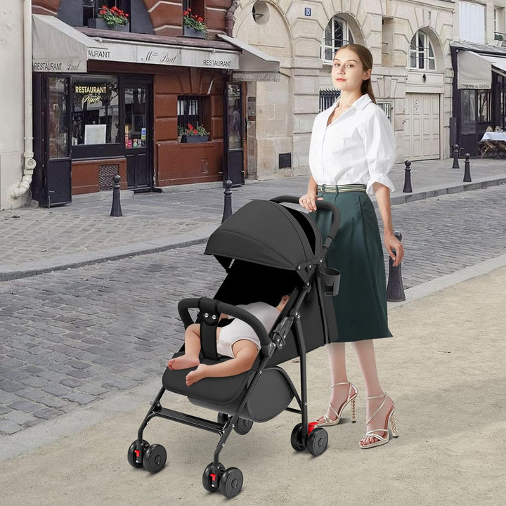 Kinderbuggy, Kinderwagen mit Sonnenschirm, Kinderwagen Zusammenklappbar, Buggy mit Liegefunktion, Ka