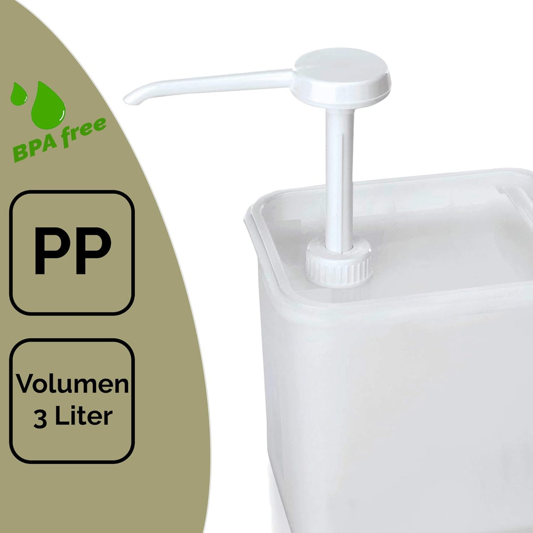 Kerafactum Pumpspender Pumpe Spender Saucenspender 3 Liter System Dispenser Spendersystem Dosiersyst