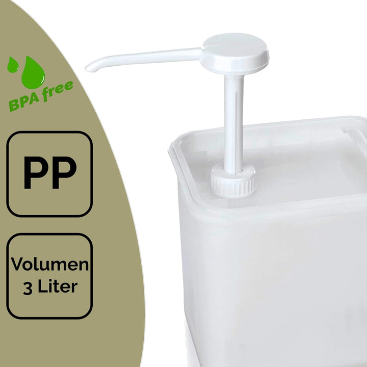 Kerafactum Pumpspender Pumpe Spender Saucenspender 3 Liter System Dispenser Spendersystem Dosiersyst