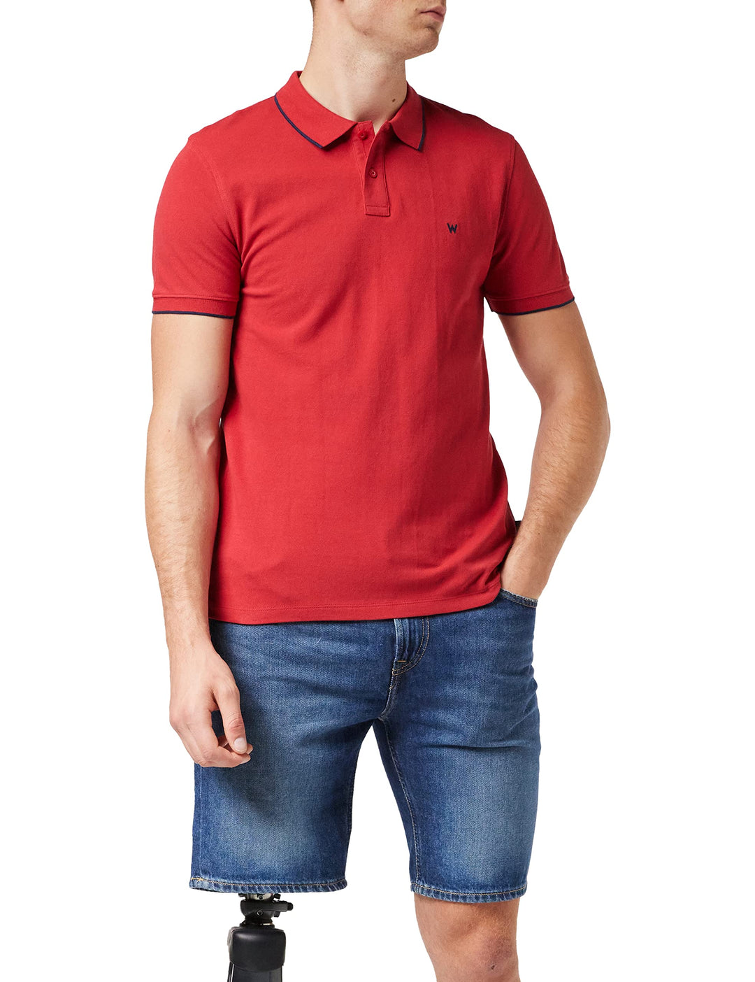 Wrangler Herren Polo Shirt Navy Shirt (1er Pack) M Rot (Red X47), M Rot (Red X47)