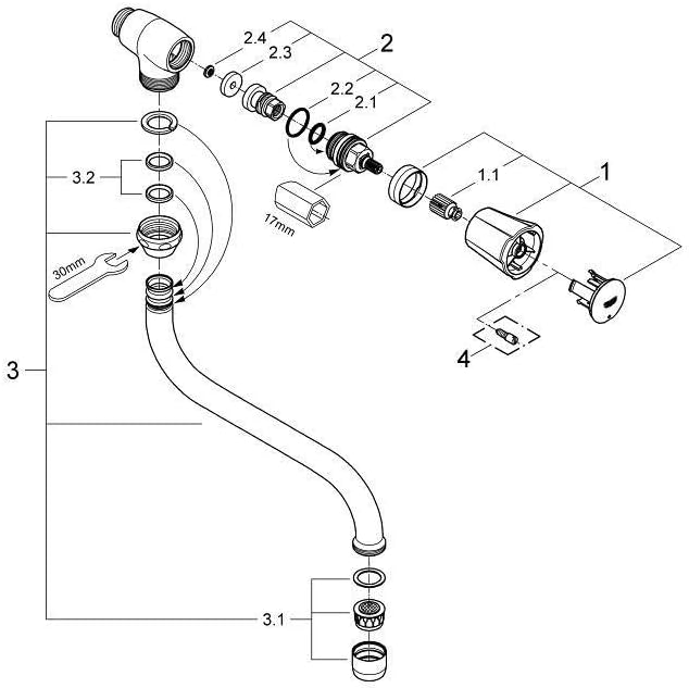 GROHE Auslaufventil Costa Wandmontage schwenkbarer Rohrauslauf 30484001, Silber