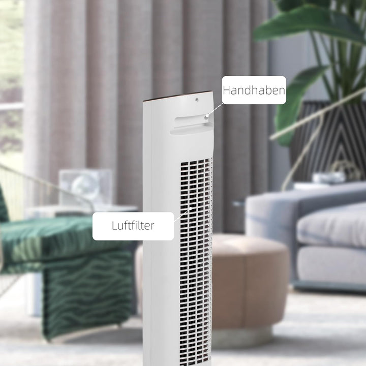 HOMCOM Turmventilator mit Fernbedienung 85° oszillierender 78 cm Standventilator mit 3 Geschwindigke