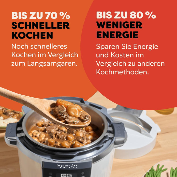 Instant Pot Pro 10-in-1-Multikocher 5,7 l – Weiss, Schnellkochtopf, Schongarer, Reiskocher, Sauteuse