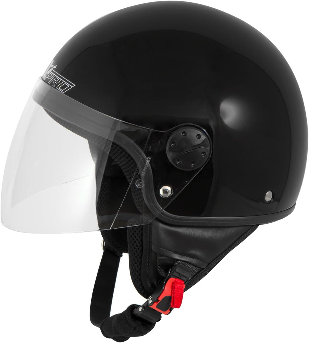 Motorradhelm Motorrad Roller Jet Helm Demi Mit Viser SonicMoto 59 cm (XL) Schwarz, 59 cm (XL) Schwar