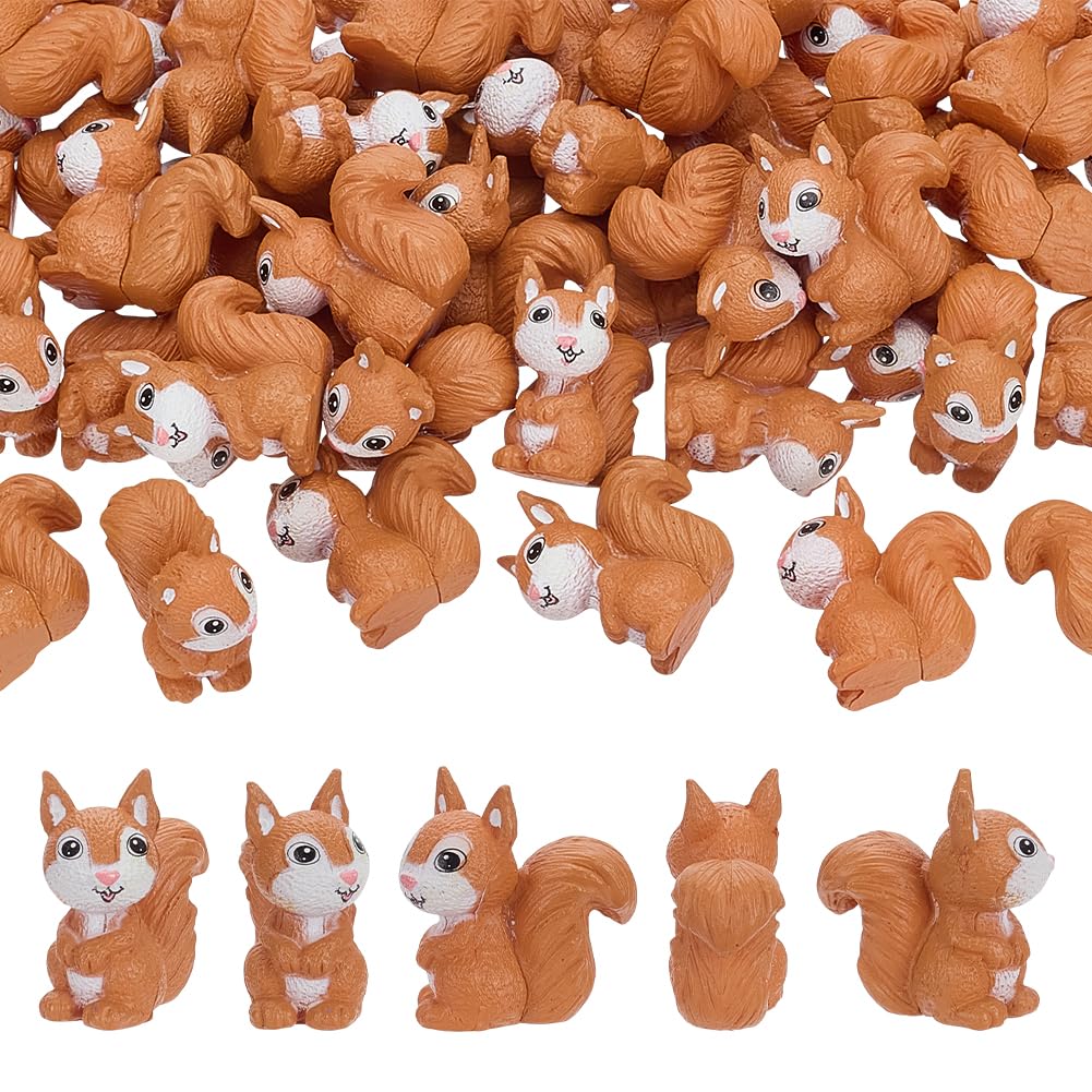 50 Stück Mini Eichhörnchen Aus Kunstharz Miniatur Eichhörnchen Figuren Winzige Waldtierfiguren 22x11