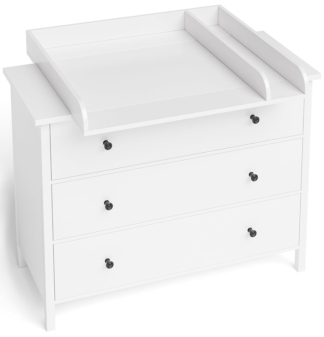 BELLABINO Oti Wickelaufsatz - Wickeltischaufsatz für Malm, Hemnes, Nordli Kommoden in weiss - Normal