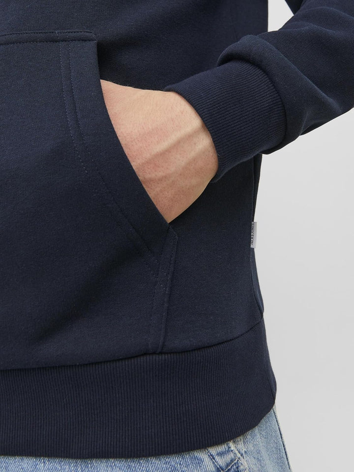 JACK & JONES Male Kapuzenpullover Einfarbig Kapuzenpullover XS Navy Blazer, XS Navy Blazer