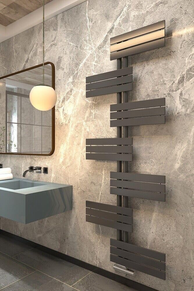 MCHeat® Handtuchheizkörper Badheizkörper Design Heizkörper Flach Vertikal Anthrazit 500x1150 mm | Ha