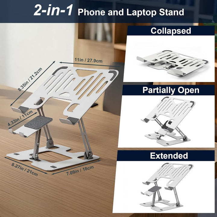 Laptopständer aus legiertem Stahl, ergonomisch (Silber) Silbern, Silbern