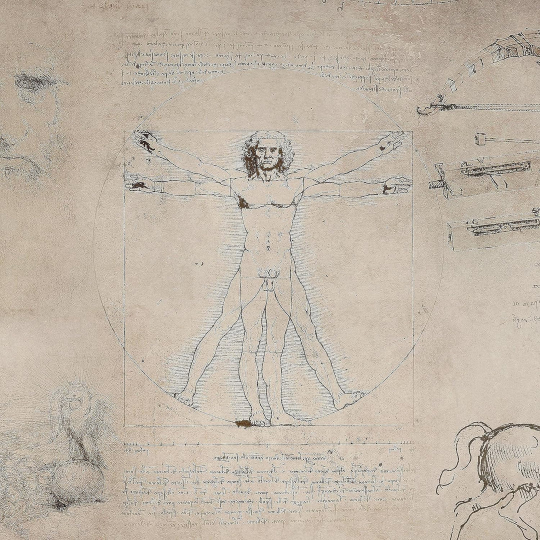 Runa Art Wandbilder Leonardo Da Vinci 5 Teilig Bild auf Vlies Leinwand Deko Wohnzimmer Schlafzimmer