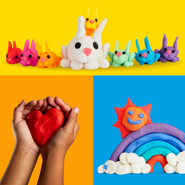 Play-Doh F1528FF2 65 Vielfalt Pack mit sortierten Knetsorten für Kinder ab 3 Jahren, 28g-Dosen, Mult