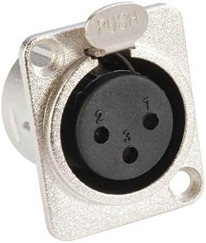 7838-12er Set XLR-Einbaubuchse male/männlich 3-pol D-Typ silber Einbaustecker