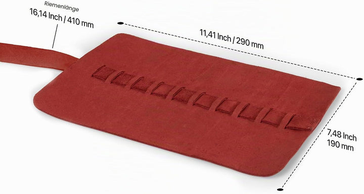 Londo Echtleder Stifterolle, Federmäppchen - Elegante Roll-up Stifterolle, Bleistift Wrap, Mäppchen,