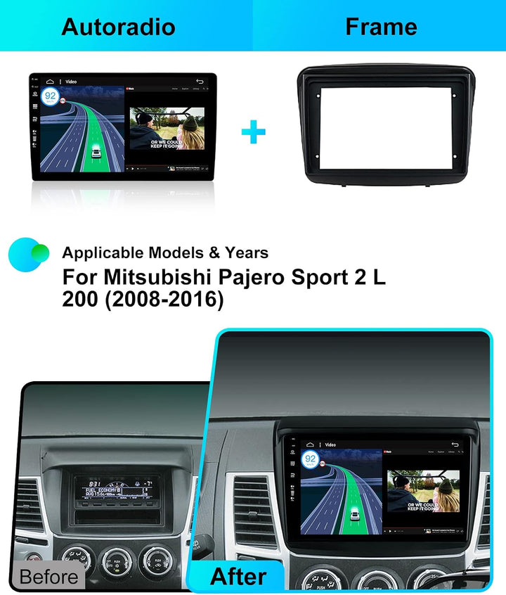 Android 15 IPS Autoradio Passt für Mitsubishi Pajero Sport 2 L200 (2008-2016) - Eingebautes CarPlay
