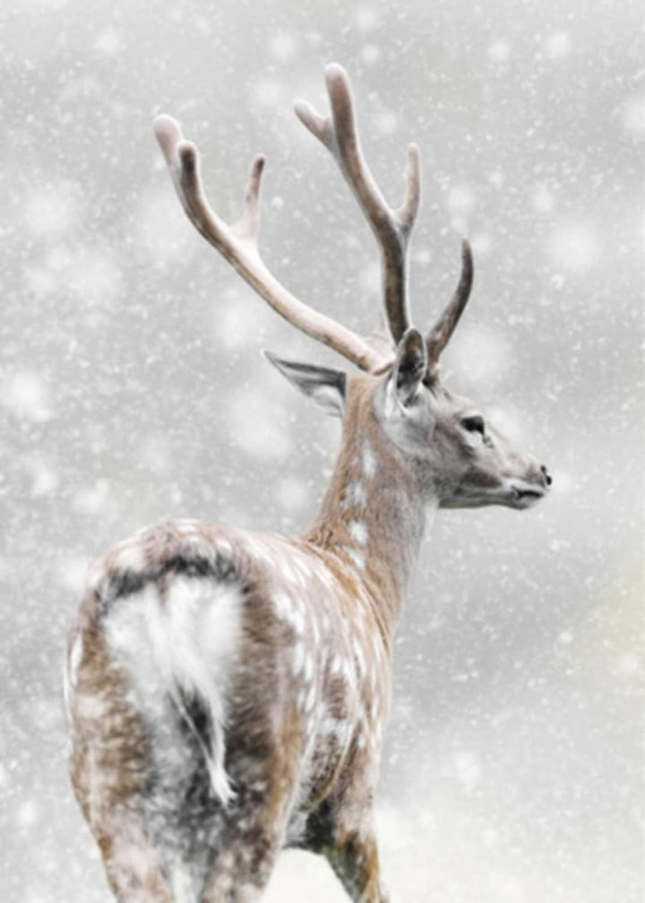TROYSINC 3er Premium Poster Set, Winter Bilder, Elch, Holzhaus, Wald Wandkunst Wandbilder, Leinwand