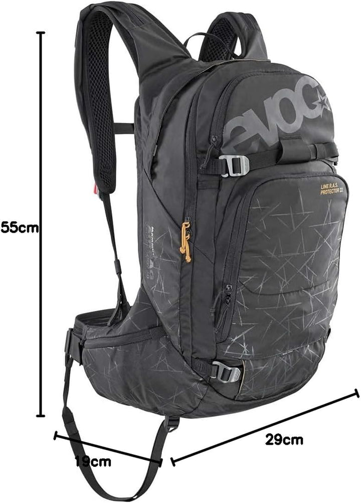 EVOC LINE R.A.S. PROTECTOR 22 Lawinen-Airbag-Rucksack, Skirucksack (NEURALITE SYSTEM, Hüftflügel mit