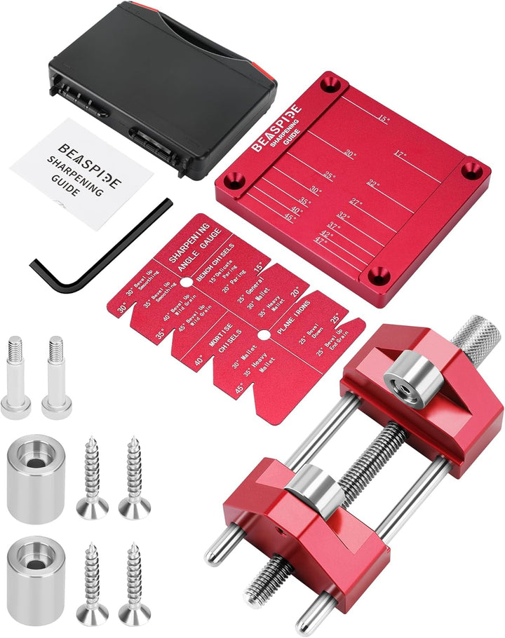 Beaspire Honing Guide Tool Meissel Schärfen Kit, 5/32 Zoll bis 3 Zoll Stechbeitel Schleifhilfe, Stem