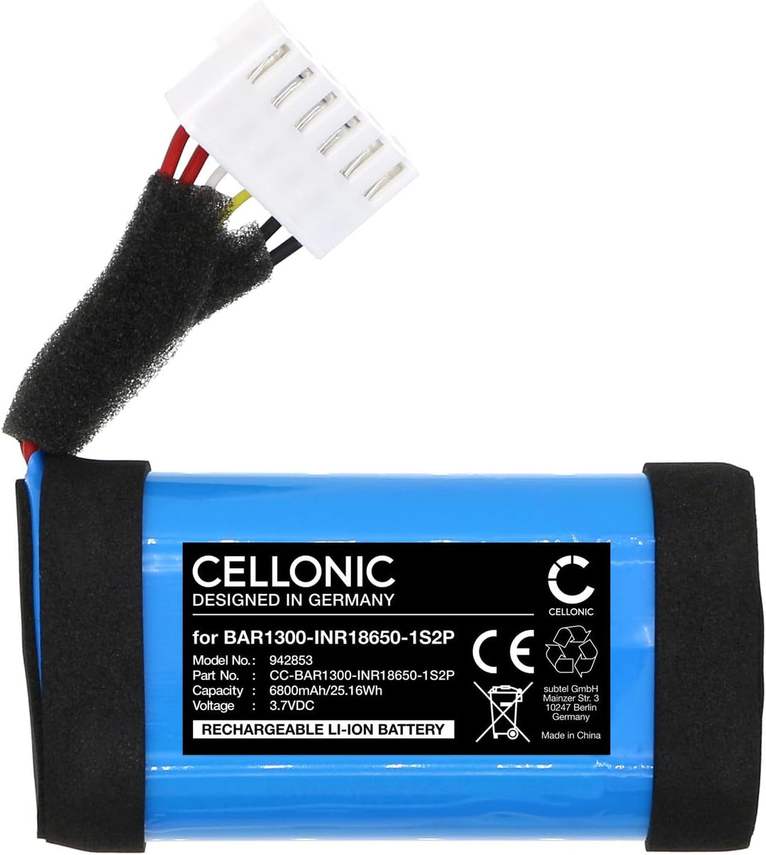 CELLONIC 1x Akku für Lautsprecher Kompatibel mit JBL Bar 1300, Bar 1000, Bar 1300X, Bar1300-INR18650