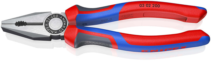 Knipex Kombizange schwarz atramentiert, mit Mehrkomponenten-Hüllen 200 mm 03 02 200 200 mm atramenti