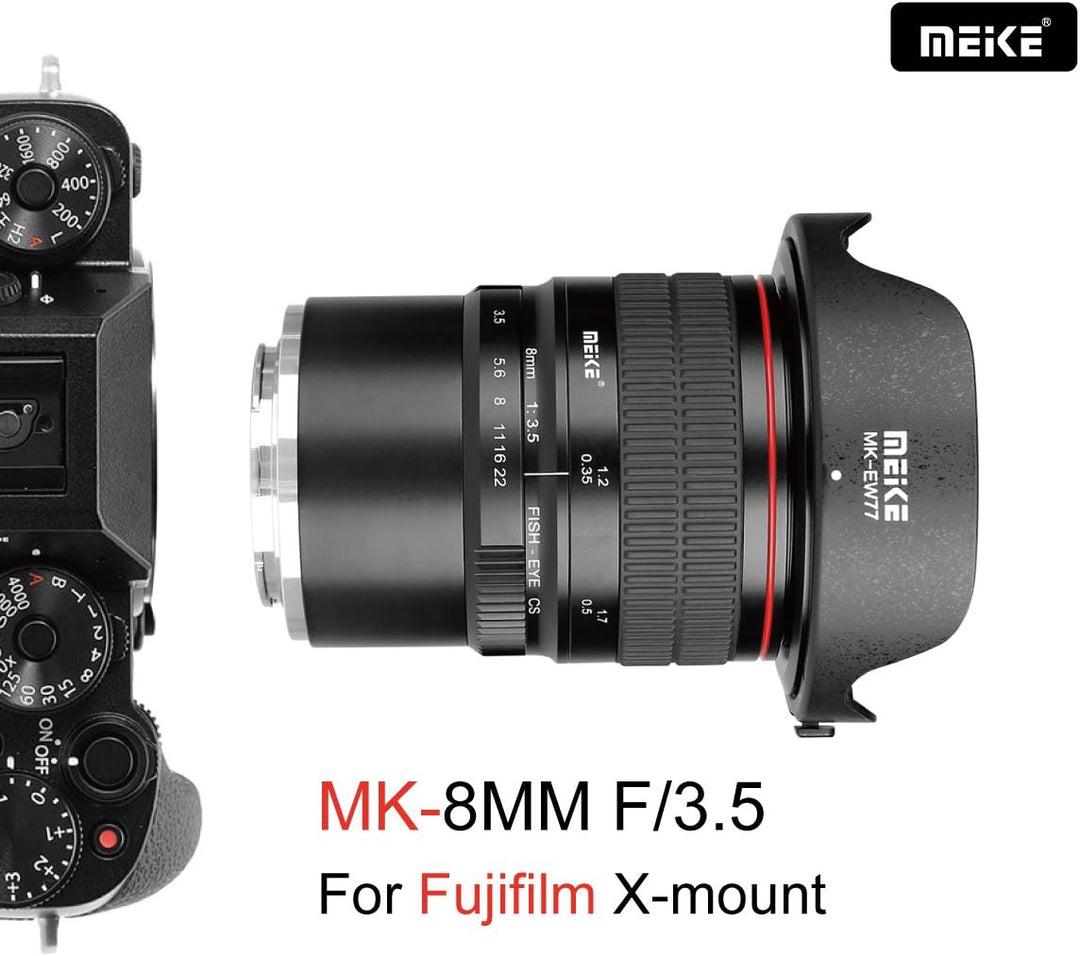 Meike Optics MK 8mm f3.5 Fisheye-Objektiv Ultra-Weitwinkel für Fuji