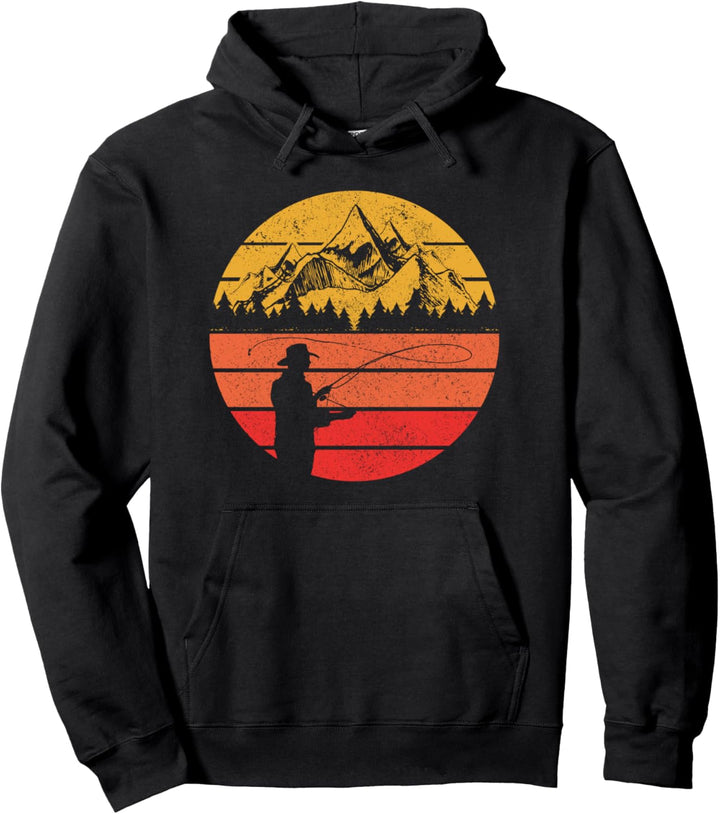 Fliegenfischer Angler Geschenk Vintage Angeln Fliegenfischen Pullover Hoodie