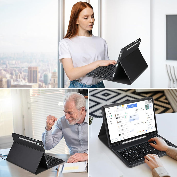 Tastaturhülle für Samsung Galaxy Tab S10 Lite/S10 FE/S9 FE/ S9,11 Zoll, 2025/2023, abnehmbare drahtl