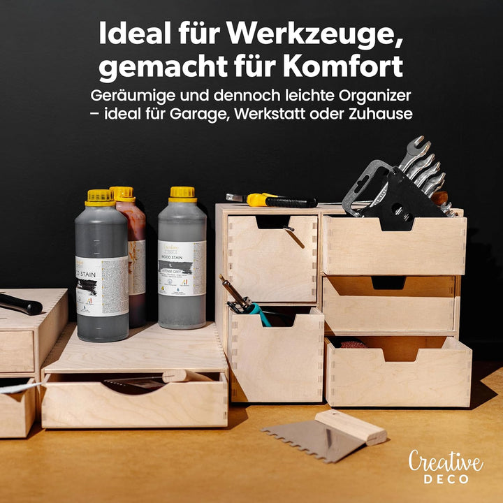 Creative Deco Kleine Kommode aus Holz | 5 Schubladen | 36 x 20 x 28,5 cm | Schreibtisch-Organizer |