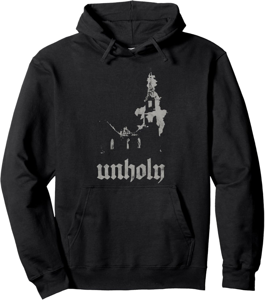 Unholy Burning Church Okkulter Metal Atheist Satan 666 Unholy Pullover Hoodie