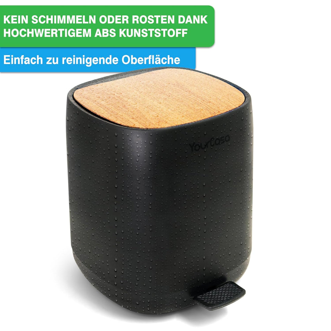 YourCasa Mülleimer Bad [5L] - 30% weniger Plastik - Badeimer - Kosmetikeimer Badezimmer Klein - Badm