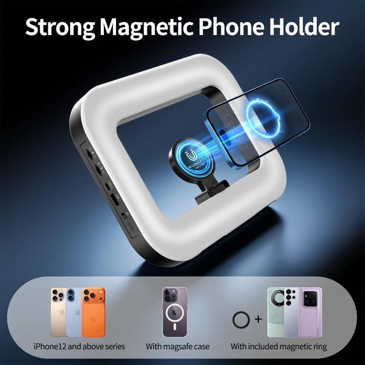 yAyusi Magnetisch Handylicht für Videoaufnahmen, Hand-Telefonstabilisator mit Licht, 8000mAh LED-Sel